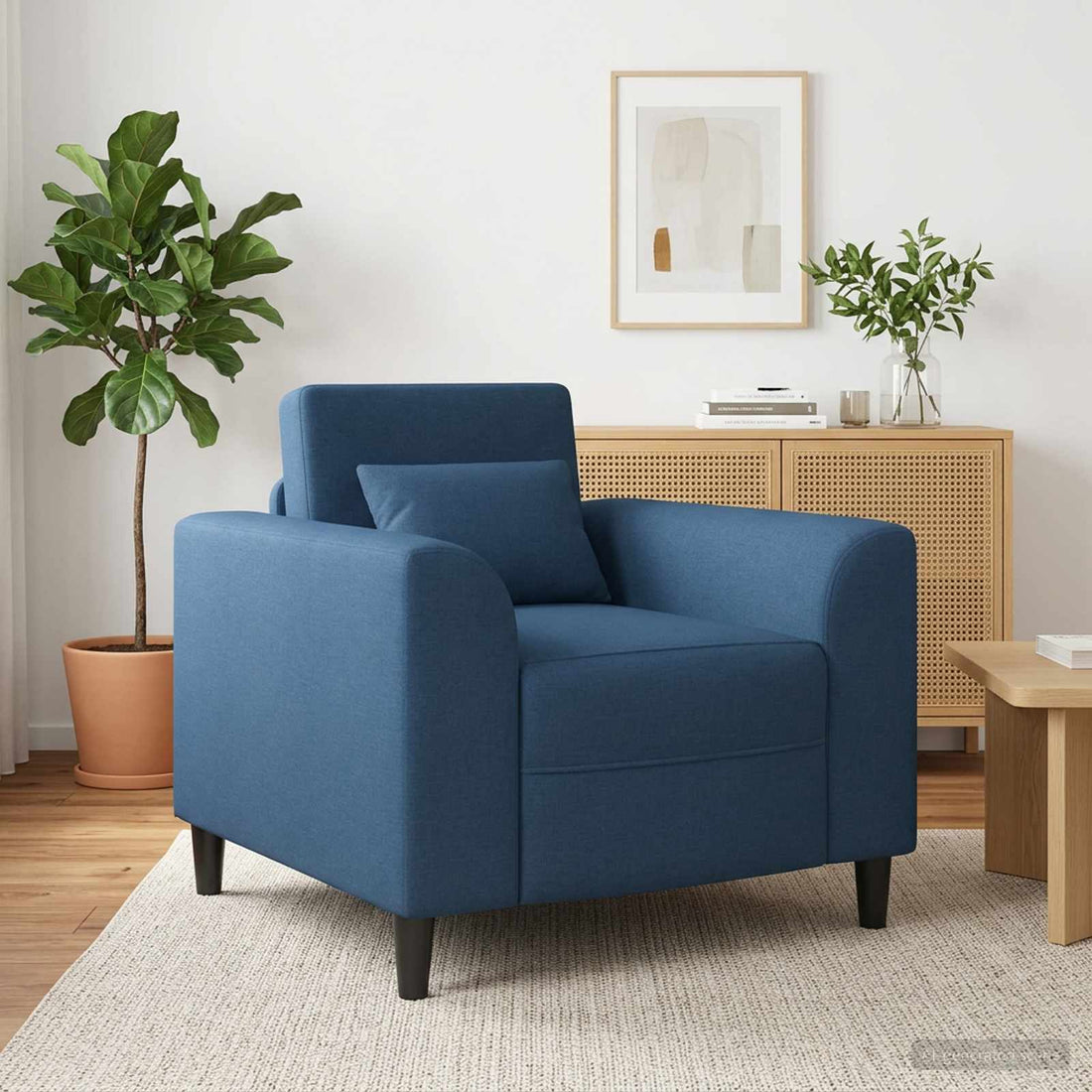 vidaXL Sillón Azul Tela