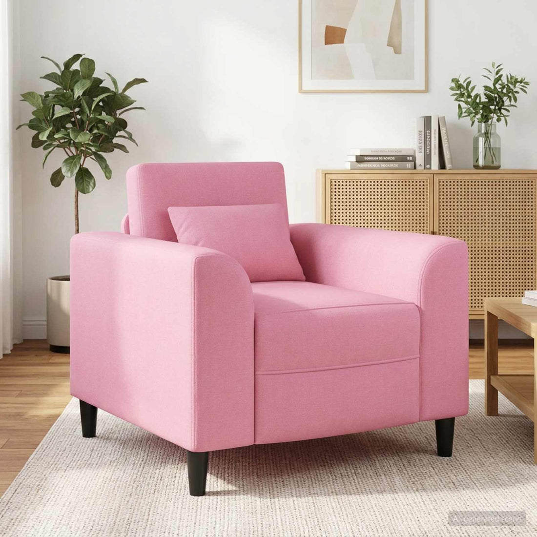 vidaXL Sillón Rosa Tela