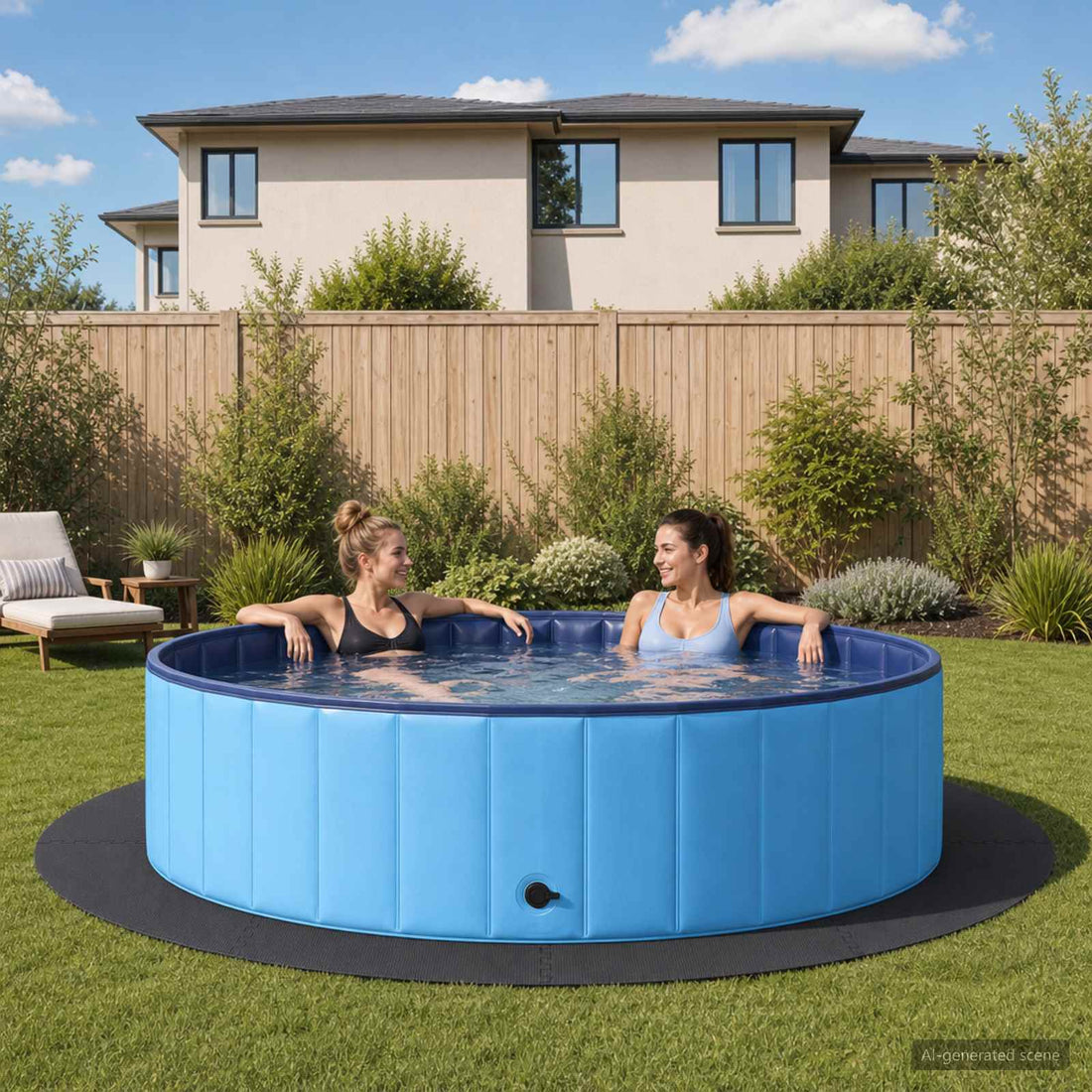 vidaXL Tapete para piscina 16 uds. Ø 235 cm Redondo Espuma EVA Negro
