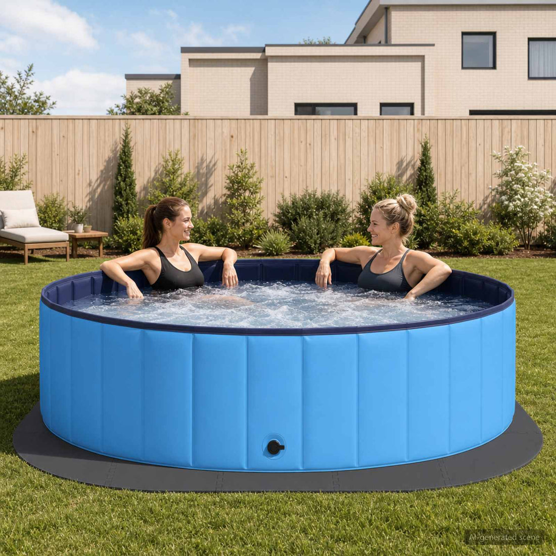 vidaXL Tapete para piscina 25 uds. Ø 292 cm Redondo Espuma EVA Negro