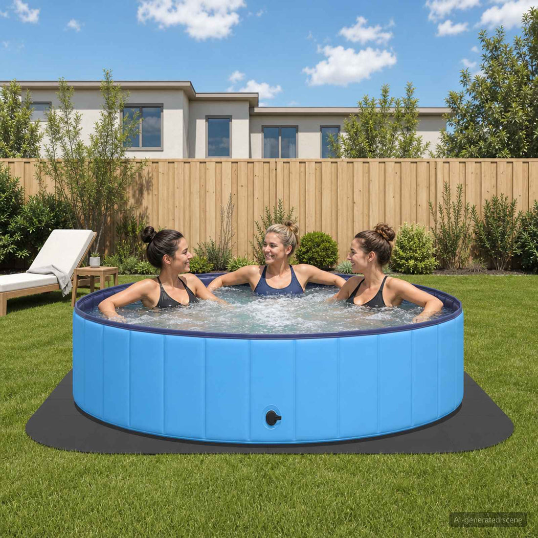vidaXL Tapete para piscina 36 uds. Ø 350 cm Redondo Espuma EVA Negro