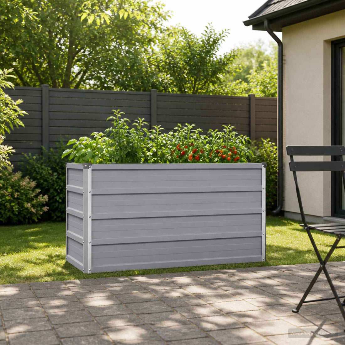 vidaXL Cama de Jardín Elevada Gris 100 x 40 x 55 cm