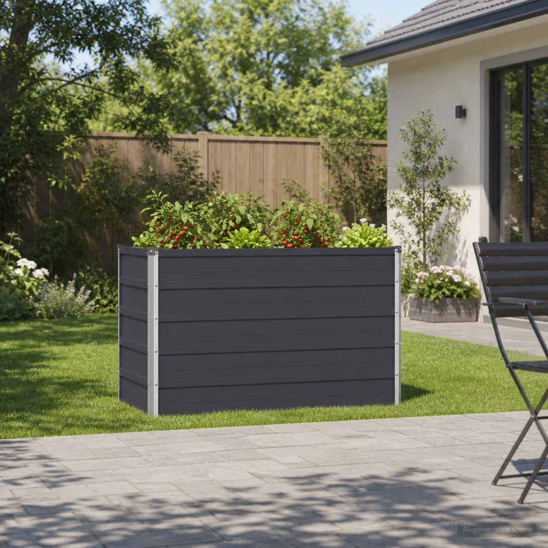 vidaXL Cama de Jardín Elevada Gris antracita 100 x 40 x 55 cm