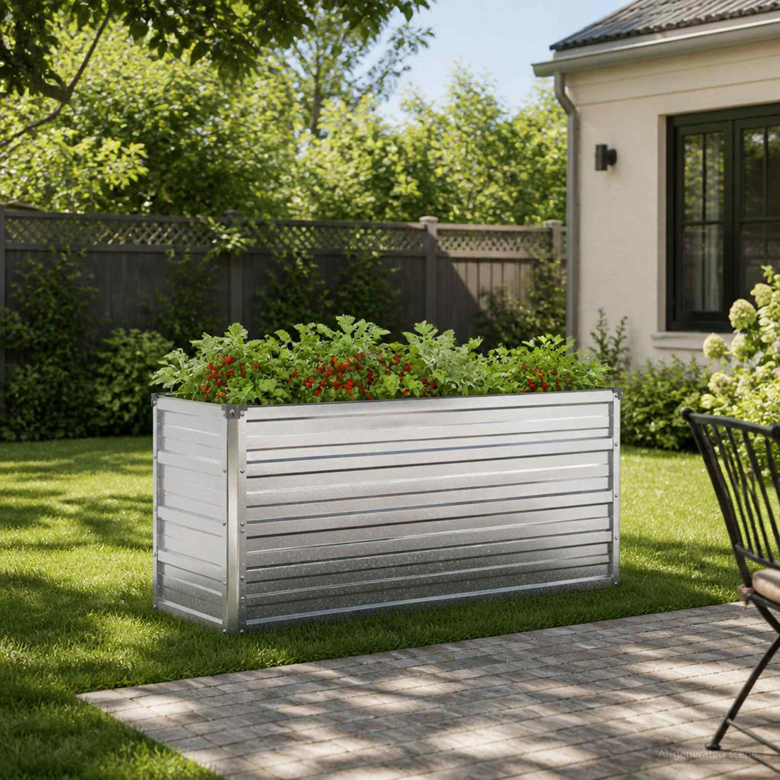 vidaXL Cama de Jardín Elevada Plateado 100 x 40 x 55 cm galvanizado