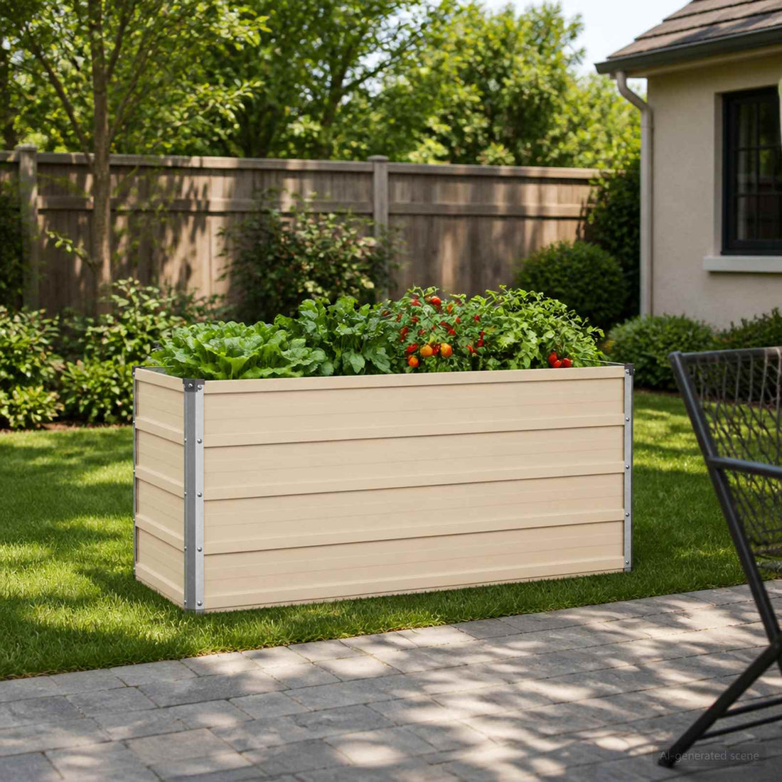 vidaXL Cama de Jardín Elevada Marfil 100 x 40 x 55 cm