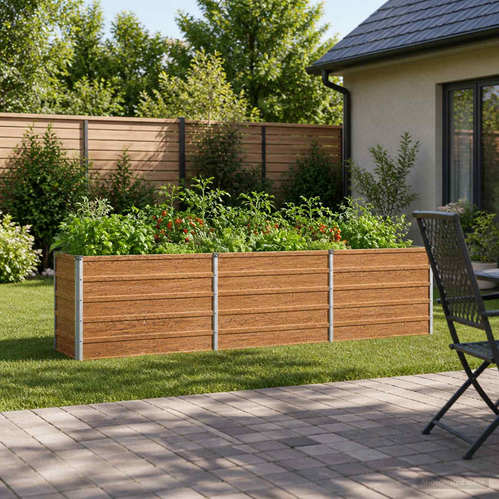 vidaXL Cama de Jardín Elevada Madera Marrón 240 x 40 x 55 cm