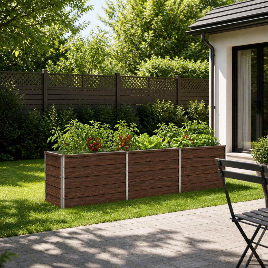 vidaXL Cama de Jardín Elevada Negro 240 x 40 x 55 cm
