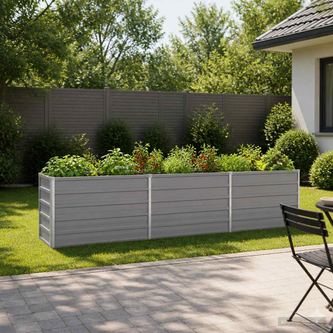 vidaXL Cama de Jardín Elevada Gris 240 x 40 x 55 cm