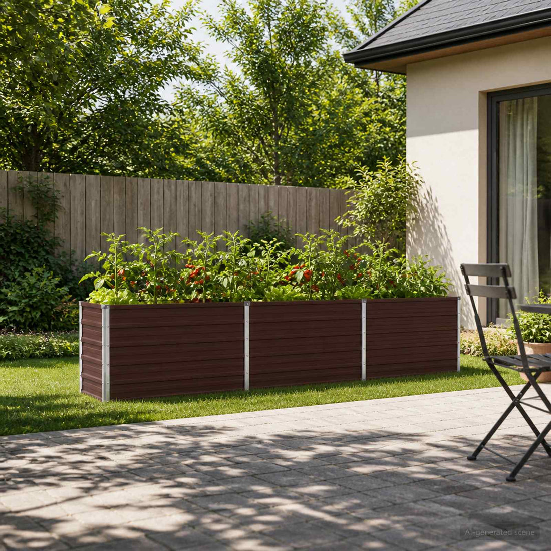 vidaXL Cama de Jardín Elevada Marrón 240 x 40 x 55 cm