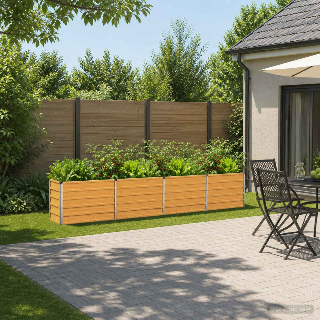 vidaXL Cama de Jardín Elevada Natural 320 x 40 x 55 cm