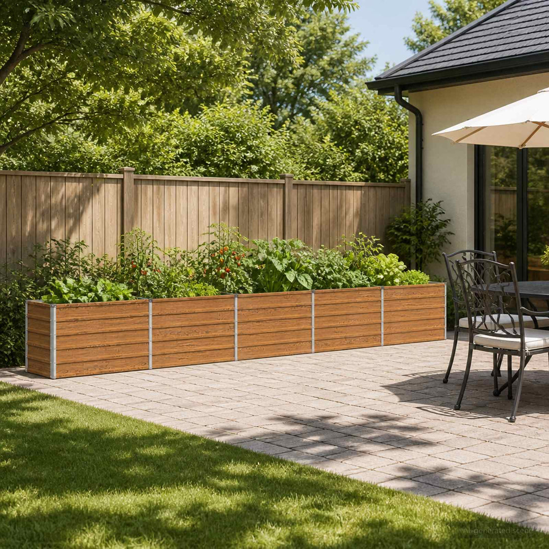 vidaXL Cama de Jardín Elevada Madera Marrón 400 x 40 x 55 cm