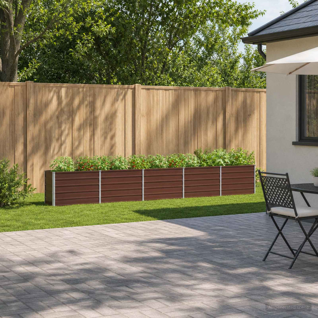 vidaXL Cama de Jardín Elevada Marrón 400 x 40 x 55 cm
