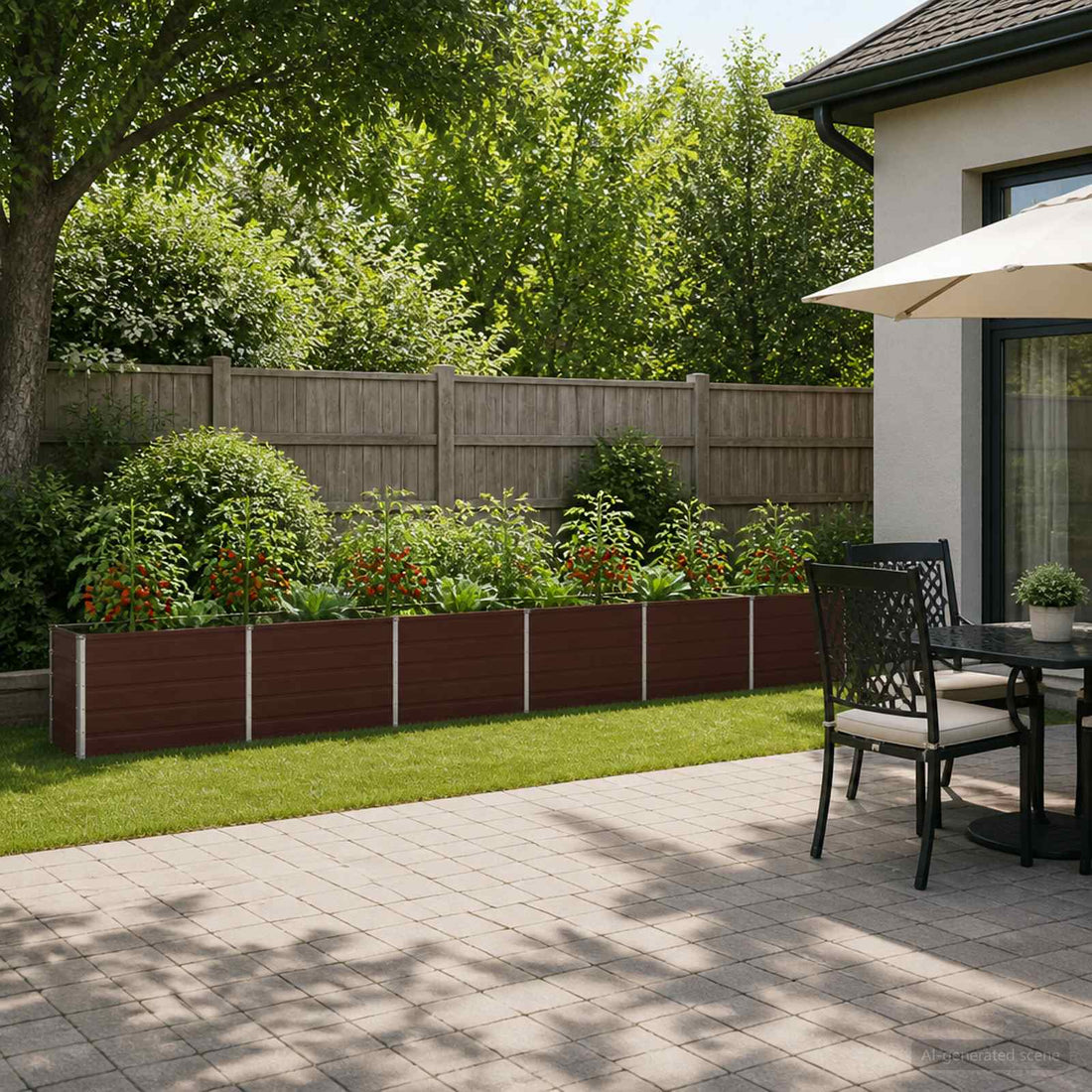 vidaXL Cama de Jardín Elevada Marrón 480 x 40 x 55 cm