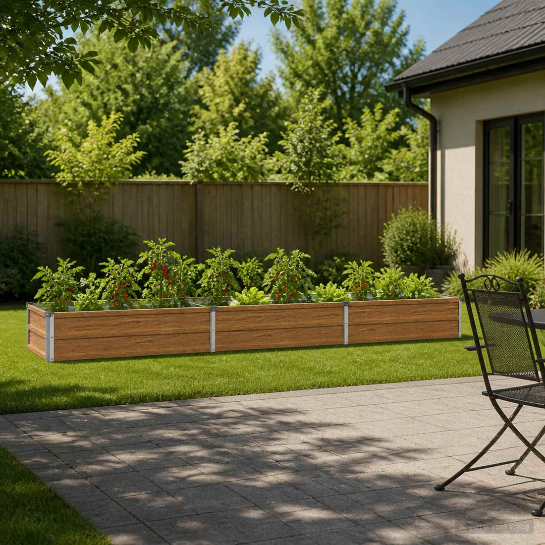 vidaXL Cama de Jardín Elevada Madera Marrón 240 x 40 x 24 cm
