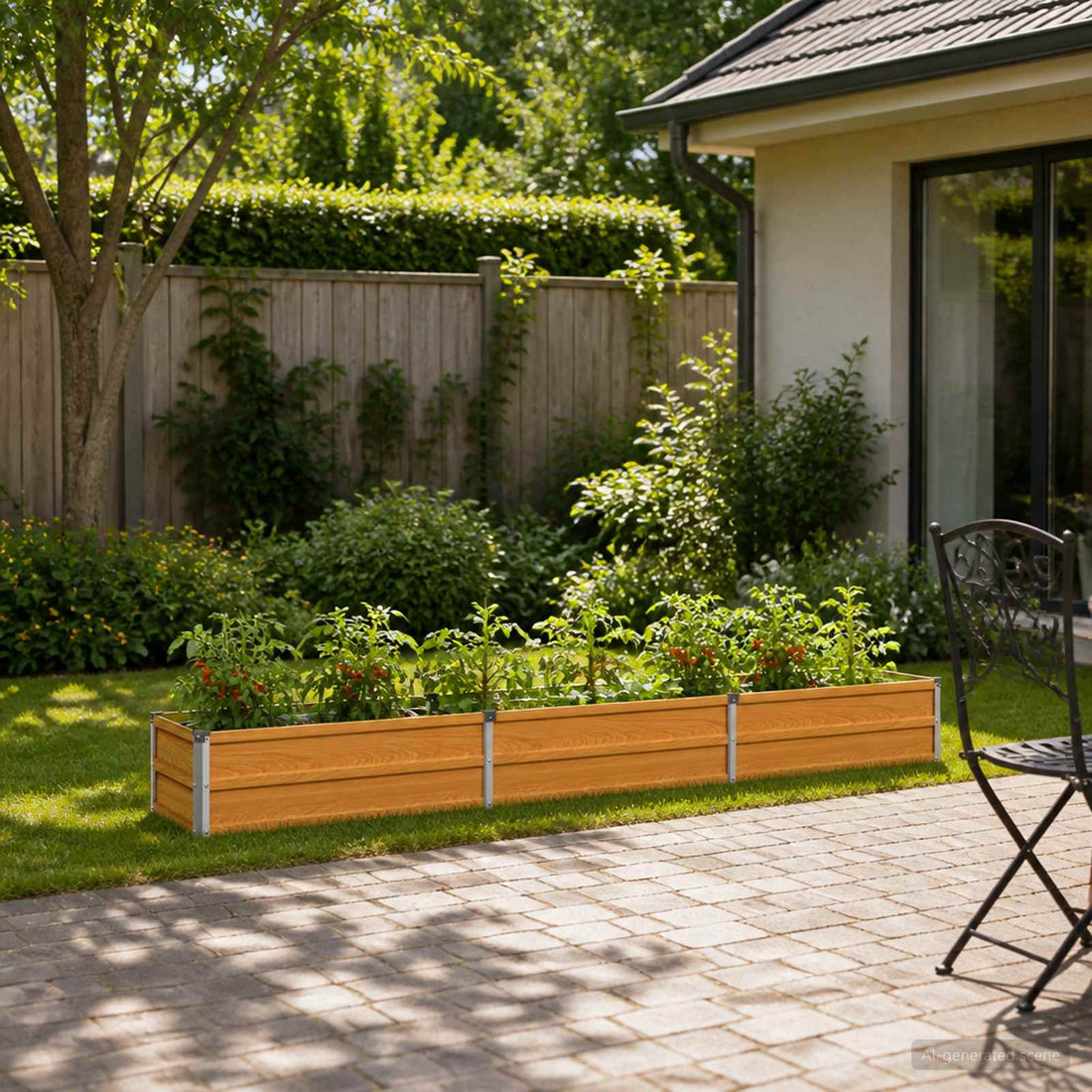 vidaXL Cama de Jardín Elevada Natural 240 x 40 x 24 cm