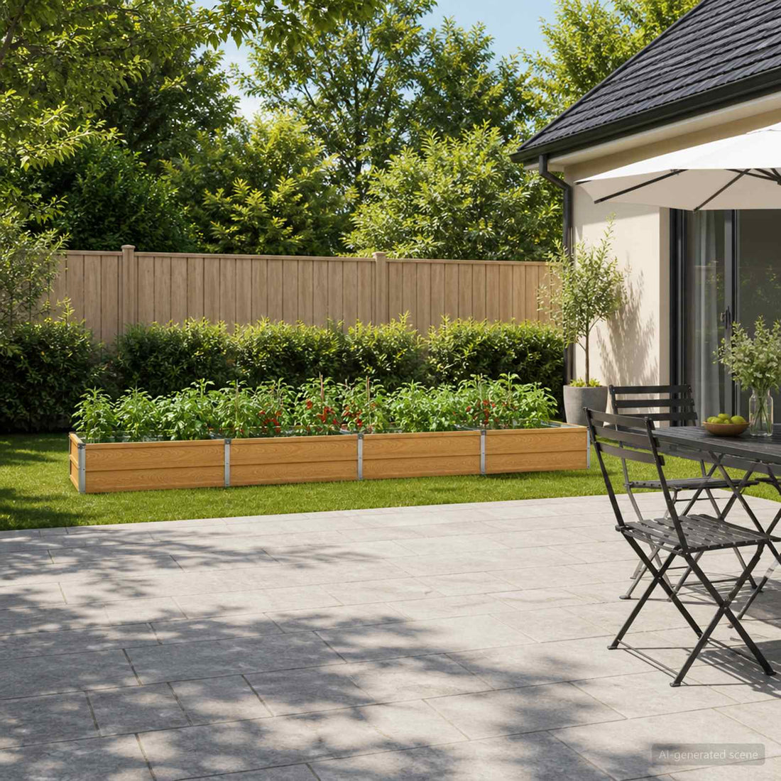 vidaXL Cama de Jardín Elevada Natural 320 x 40 x 24 cm