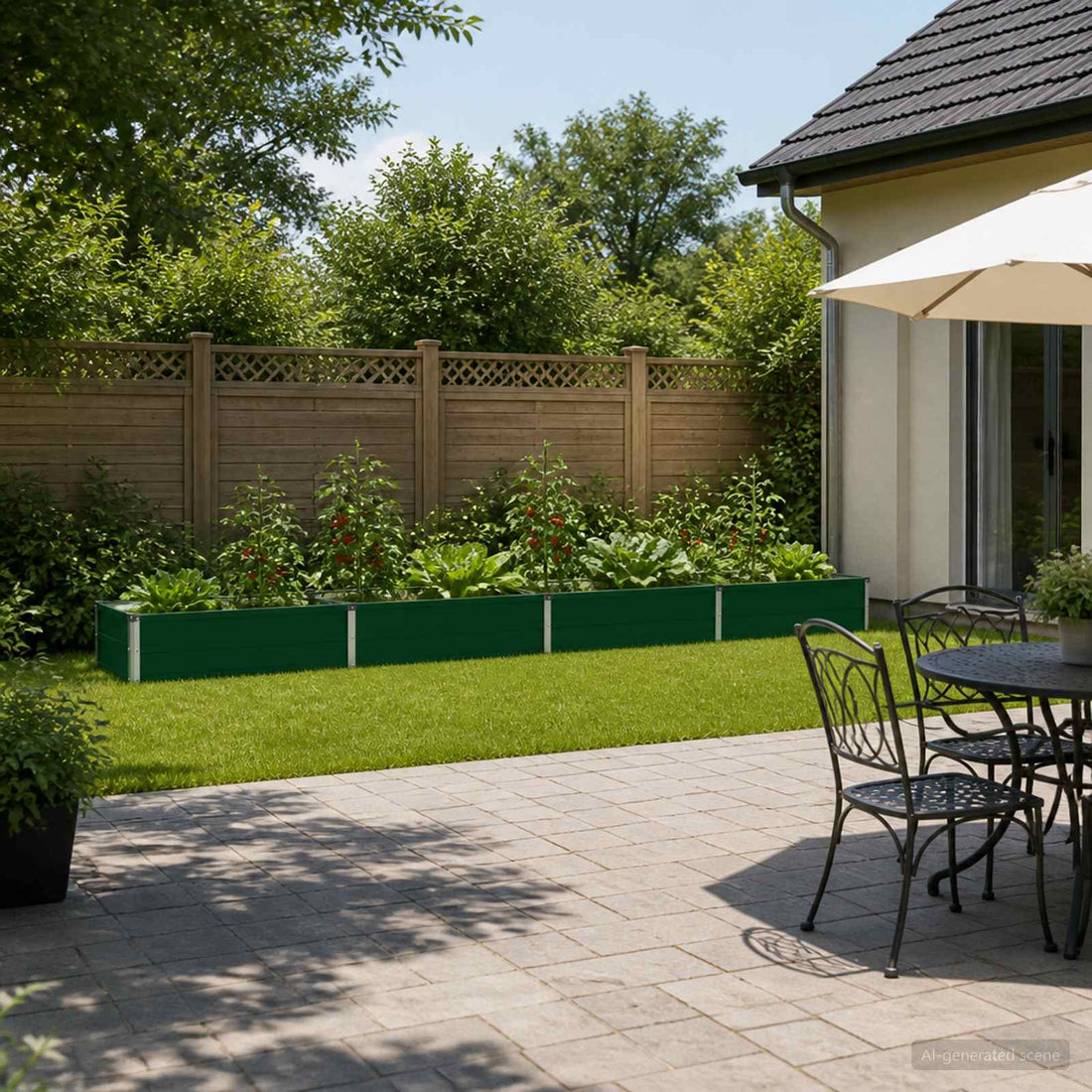 vidaXL Cama de Jardín Elevada Verde 320 x 40 x 24 cm