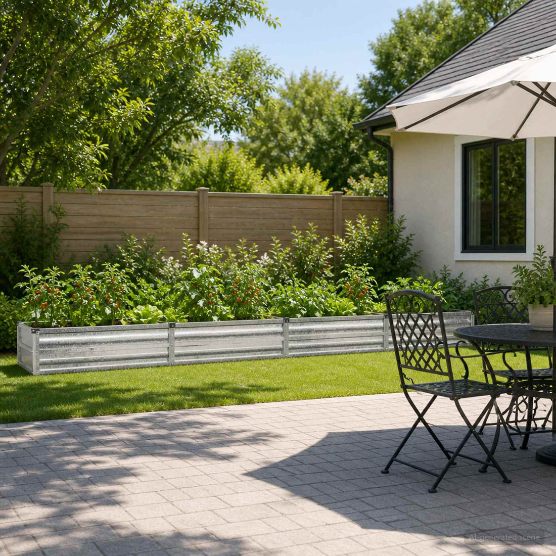 vidaXL Cama de Jardín Elevada Plateado 320 x 40 x 24 cm galvanizado