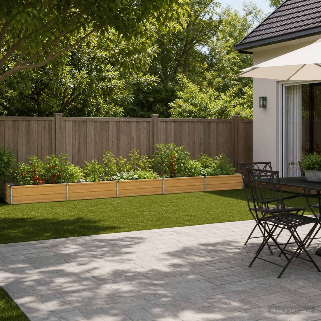 vidaXL Cama de Jardín Elevada Natural 400 x 40 x 24 cm