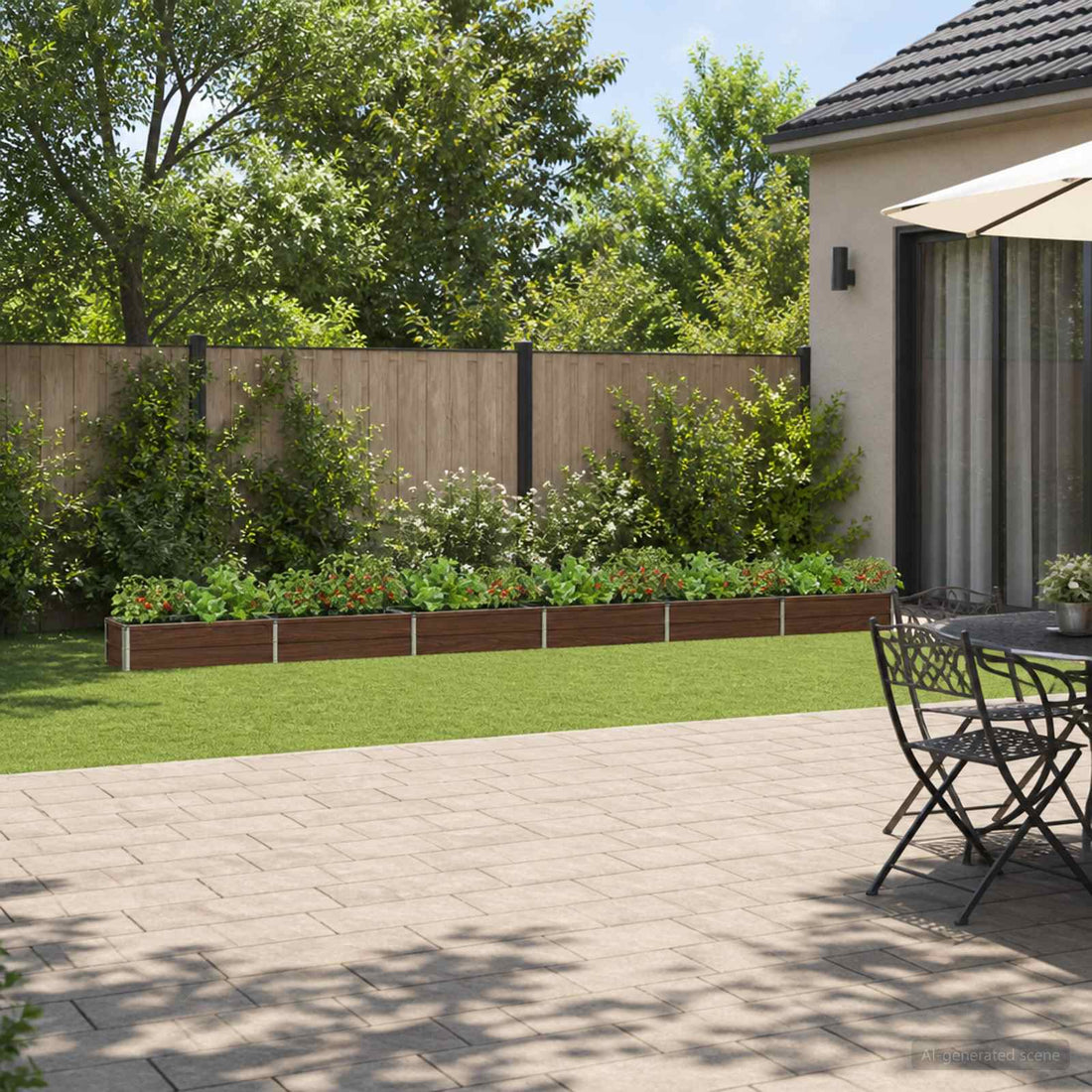 vidaXL Cama de Jardín Elevada Negro 480 x 40 x 24 cm