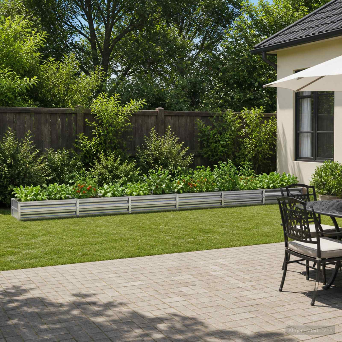 vidaXL Cama de Jardín Elevada Plateado 480 x 40 x 24 cm galvanizado