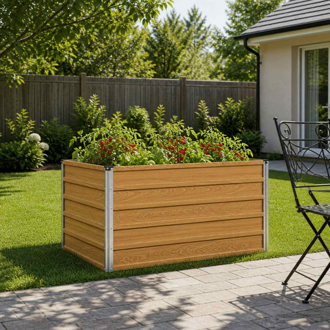 vidaXL Cama de Jardín Elevada Natural 100 x 80 x 55 cm