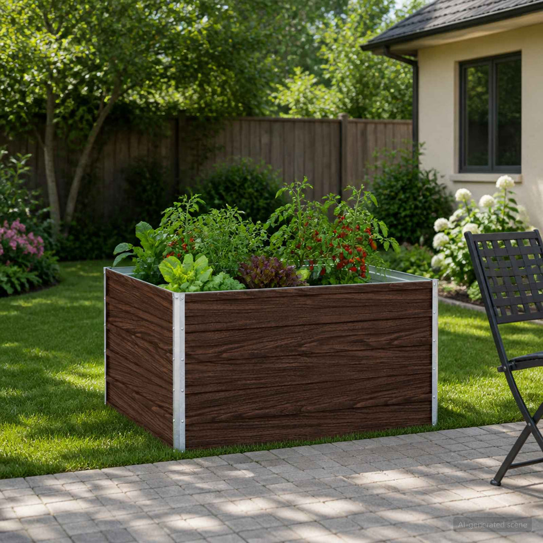 vidaXL Cama de Jardín Elevada Negro 100 x 80 x 55 cm