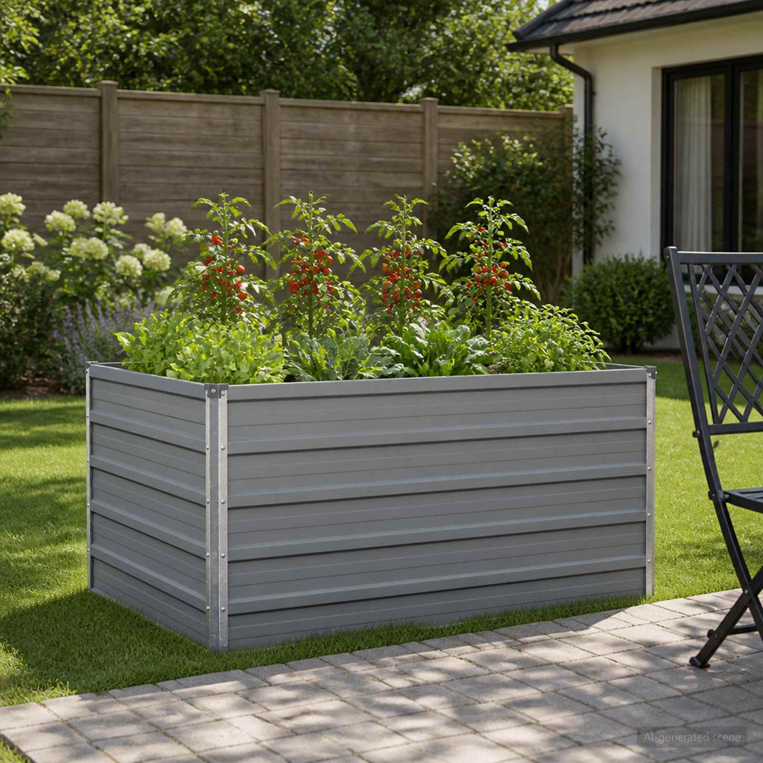 vidaXL Cama de Jardín Elevada Gris 100 x 80 x 55 cm