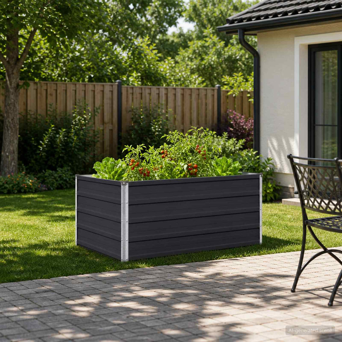 vidaXL Cama de Jardín Elevada Gris antracita 100 x 80 x 55 cm