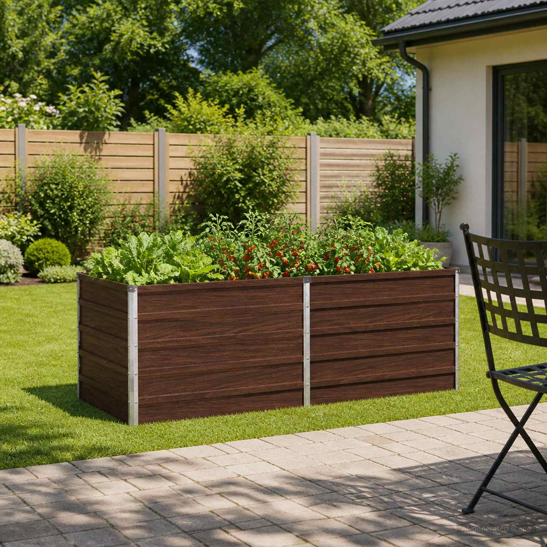 vidaXL Cama de Jardín Elevada Negro 160 x 80 x 55 cm