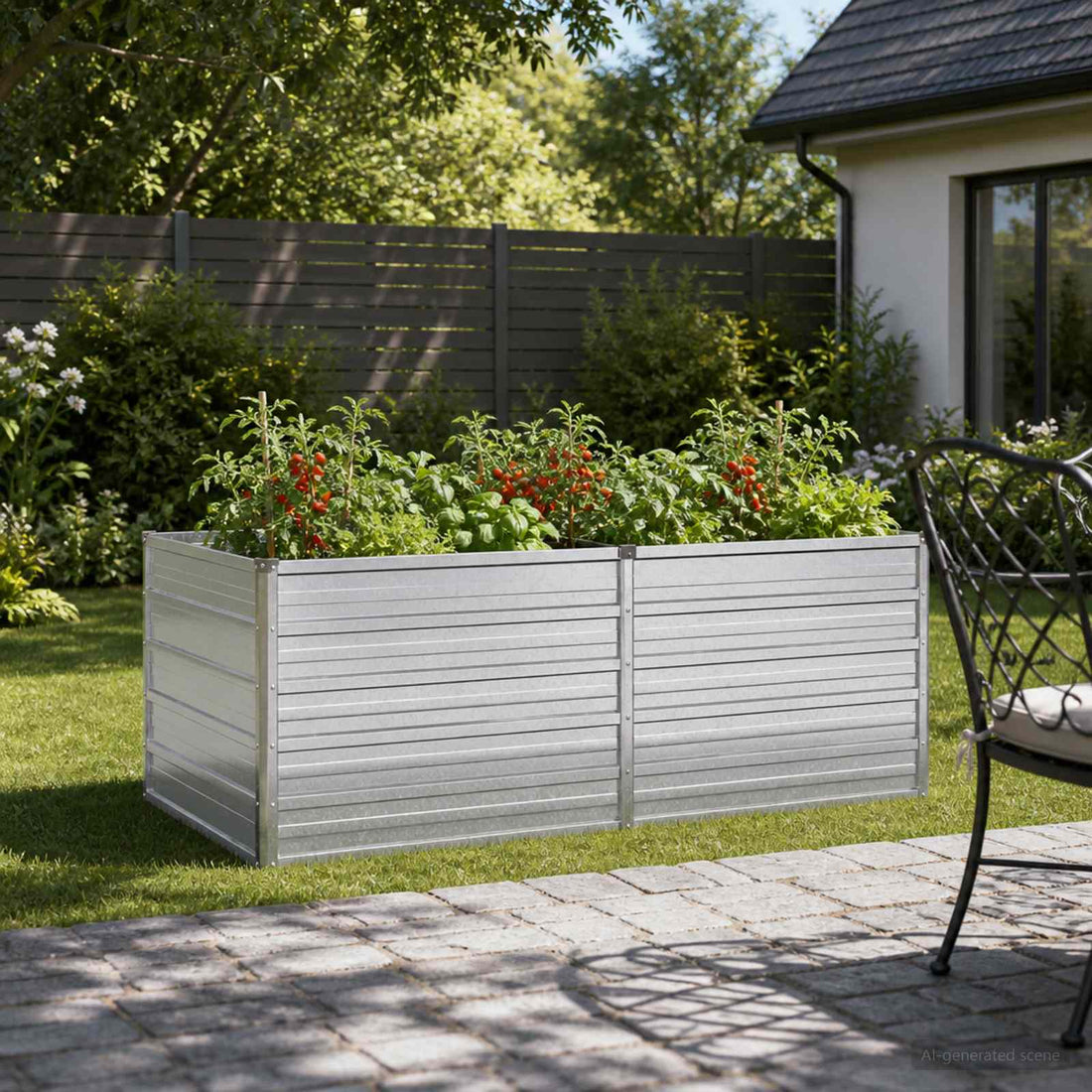 vidaXL Cama de Jardín Elevada Plateado 160 x 80 x 55 cm galvanizado