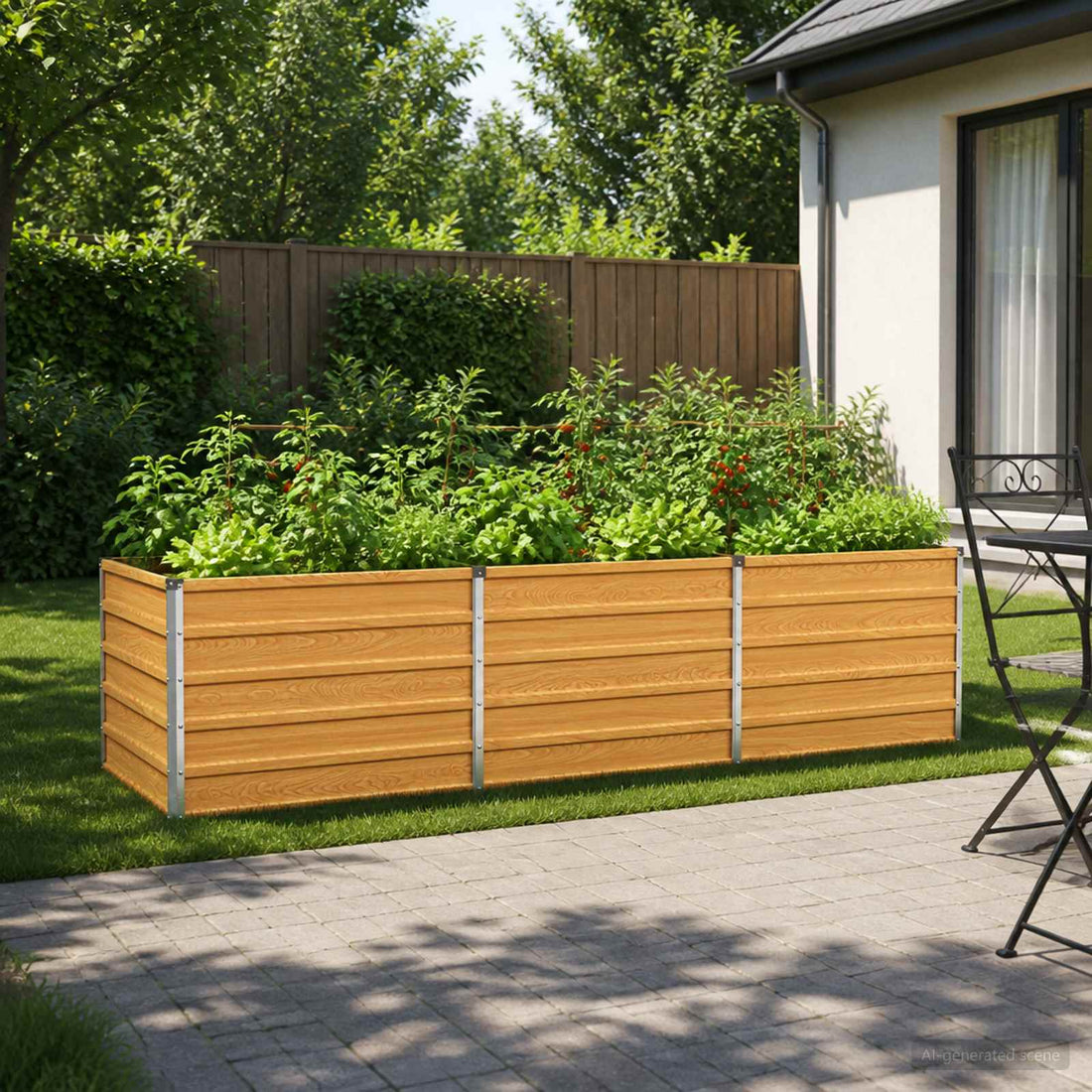 vidaXL Cama de Jardín Elevada Natural 240 x 80 x 55 cm