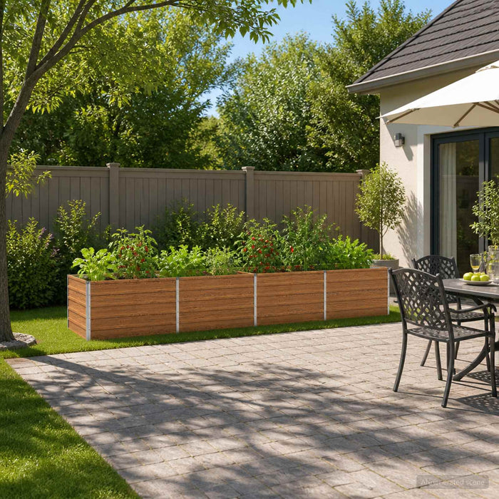 vidaXL Cama de Jardín Elevada Madera Marrón 320 x 80 x 55 cm