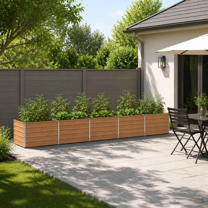 vidaXL Cama de Jardín Elevada Madera Marrón 400 x 80 x 55 cm