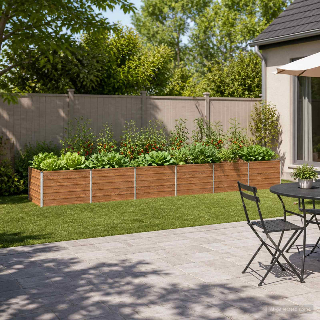 vidaXL Cama de Jardín Elevada Madera Marrón 480 x 80 x 55 cm