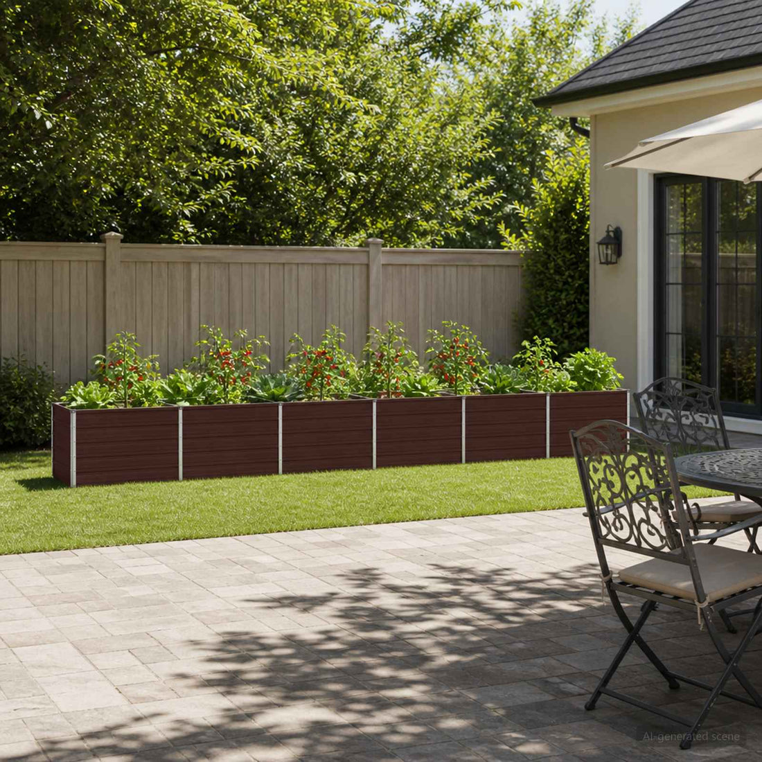 vidaXL Cama de Jardín Elevada Marrón 480 x 80 x 55 cm