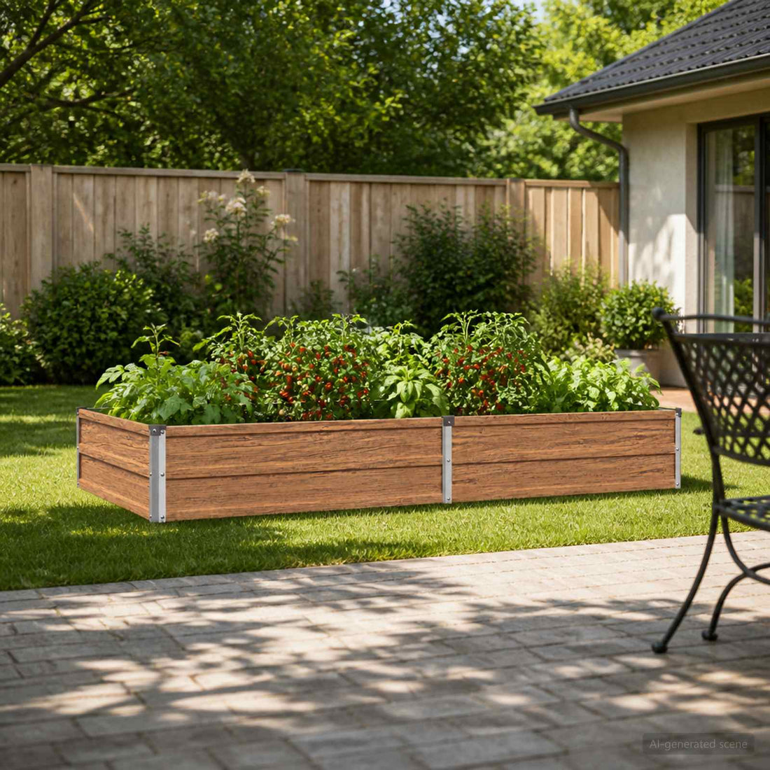 vidaXL Cama de Jardín Elevada Madera Marrón 160 x 80 x 24 cm