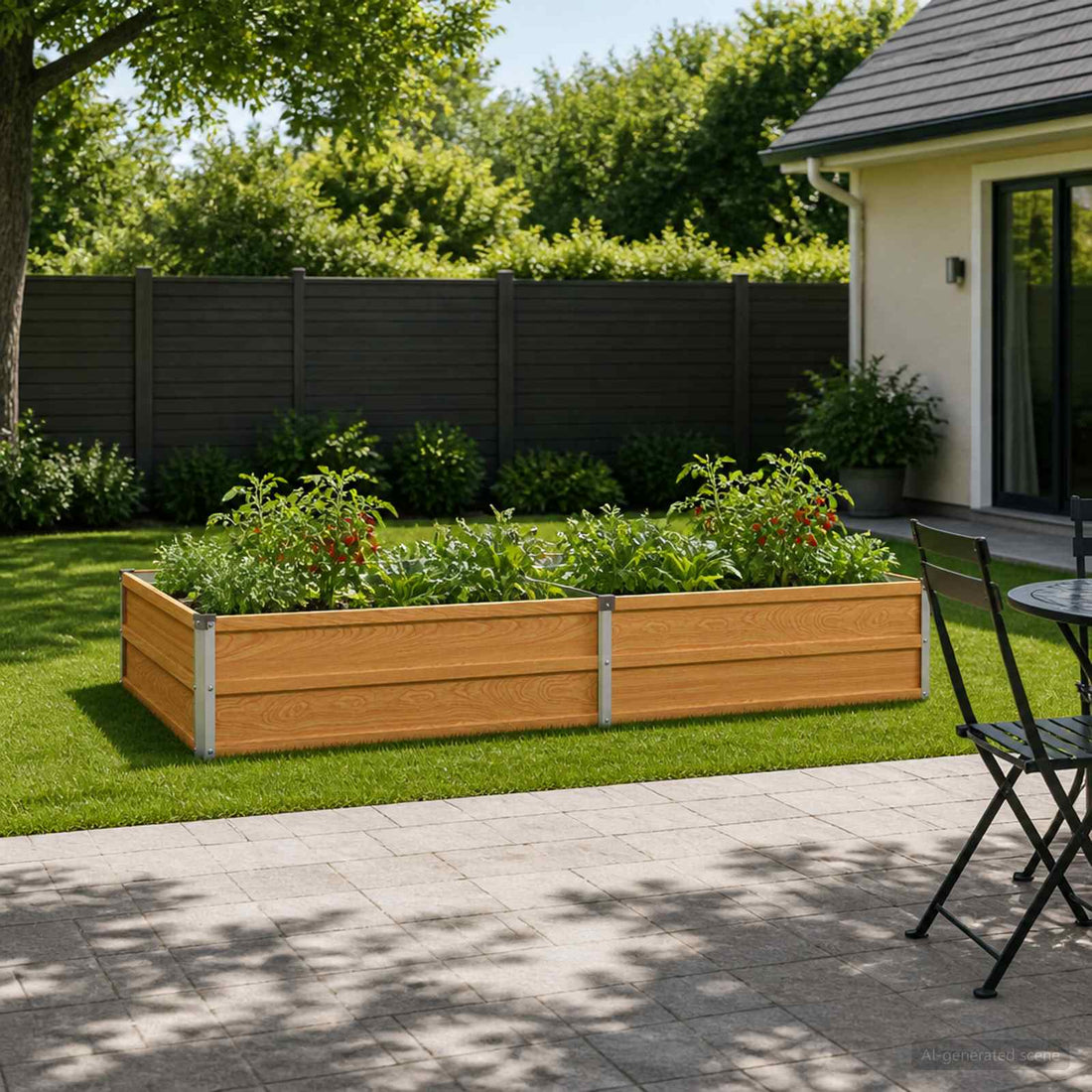 vidaXL Cama de Jardín Elevada Natural 160 x 80 x 24 cm