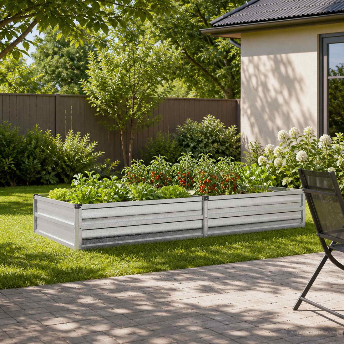 vidaXL Cama de Jardín Elevada Plateado 160 x 80 x 24 cm galvanizado