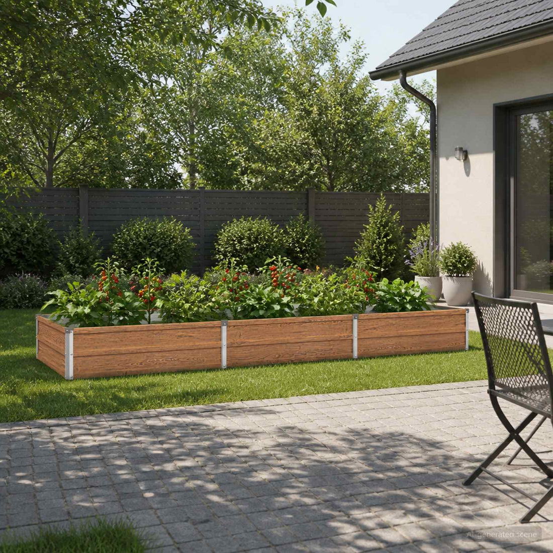 vidaXL Cama de Jardín Elevada Madera Marrón 240 x 80 x 24 cm