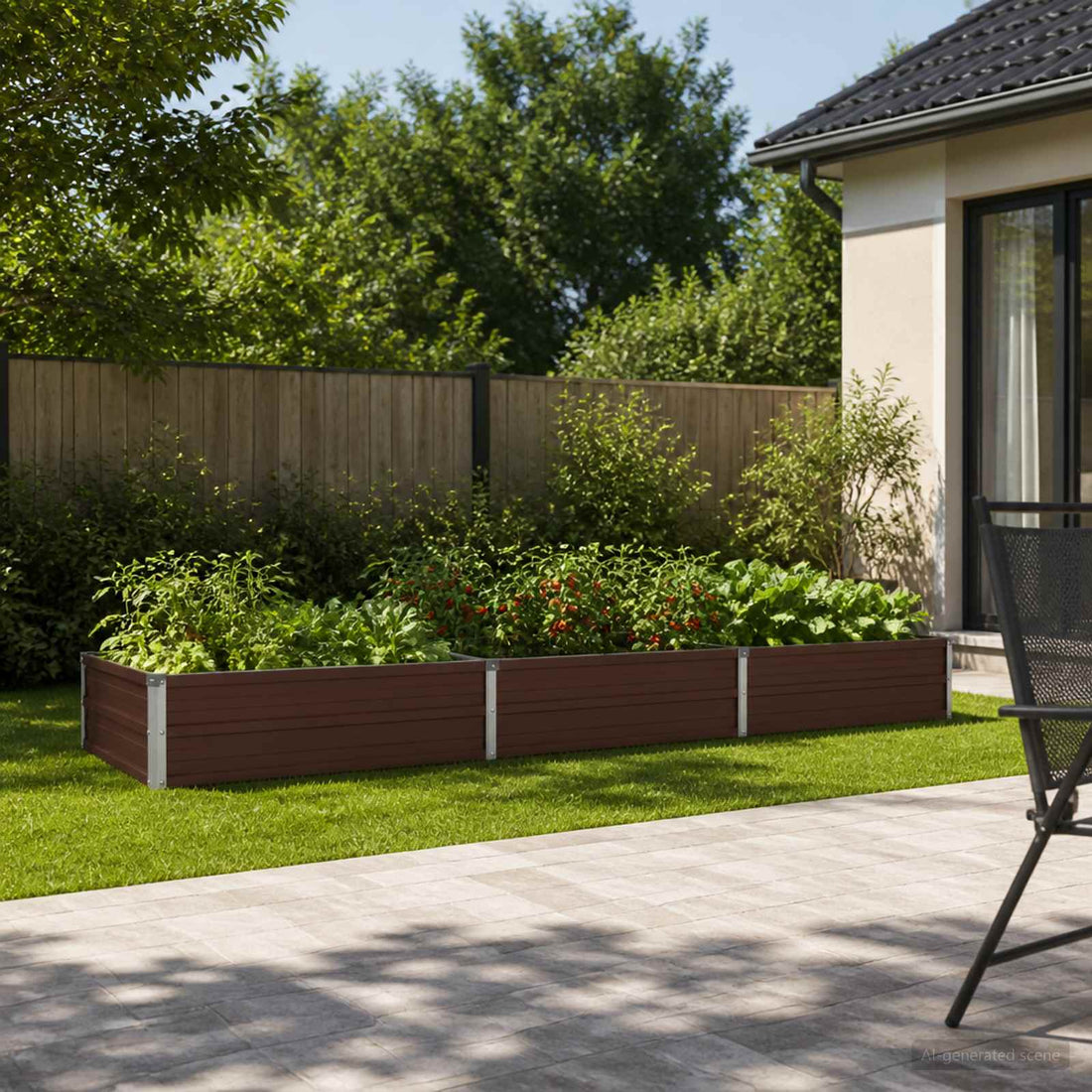vidaXL Cama de Jardín Elevada Marrón 240 x 80 x 24 cm