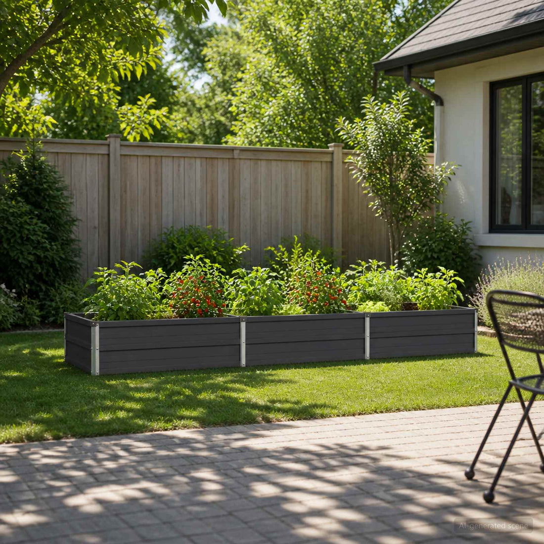vidaXL Cama de Jardín Elevada Gris antracita 240 x 80 x 24 cm