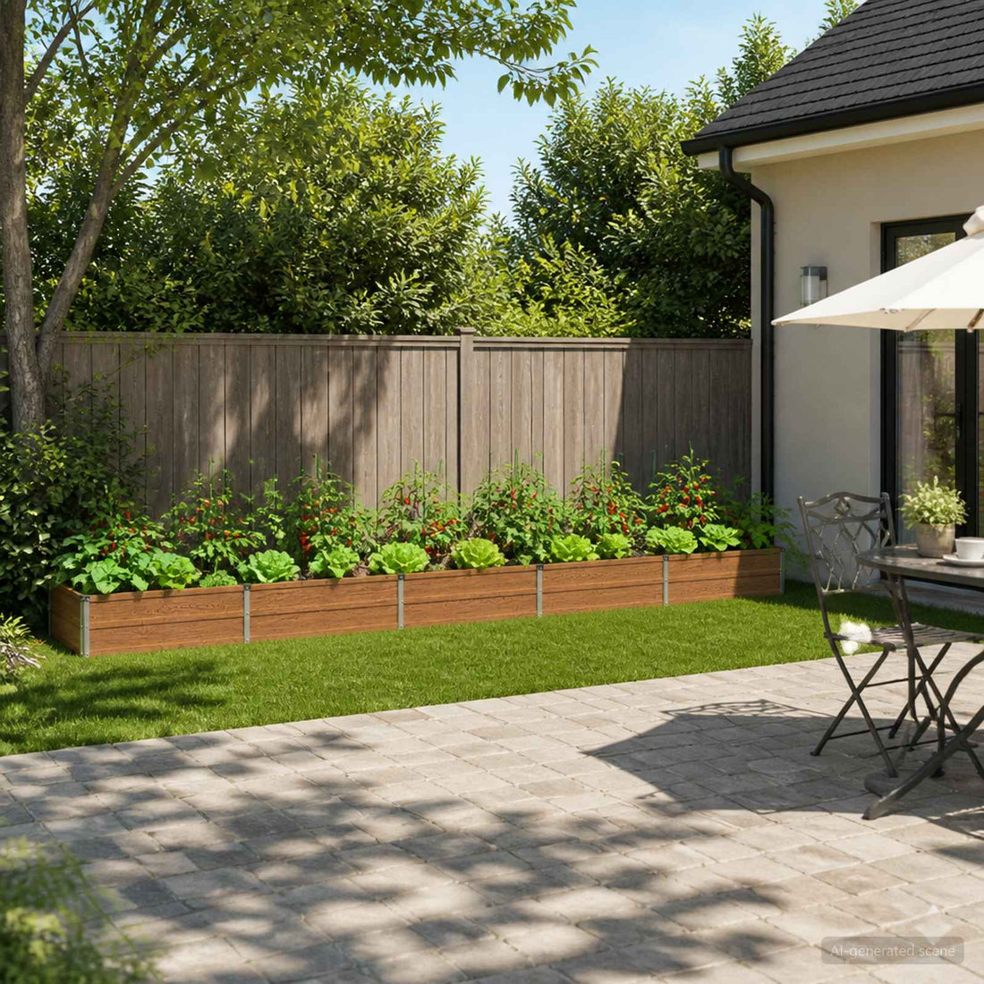 vidaXL Cama de Jardín Elevada Madera Marrón 400 x 80 x 24 cm