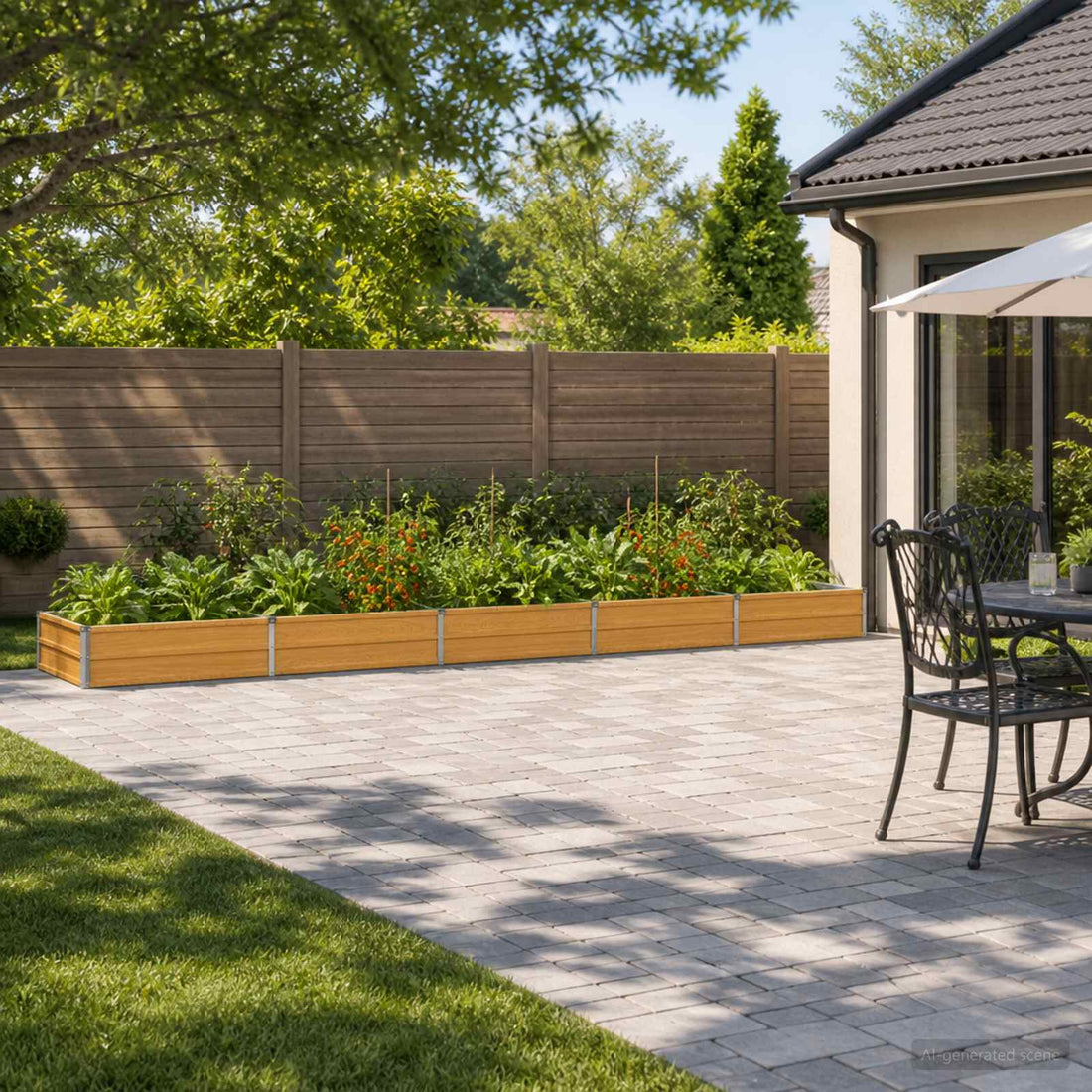 vidaXL Cama de Jardín Elevada Natural 400 x 80 x 24 cm