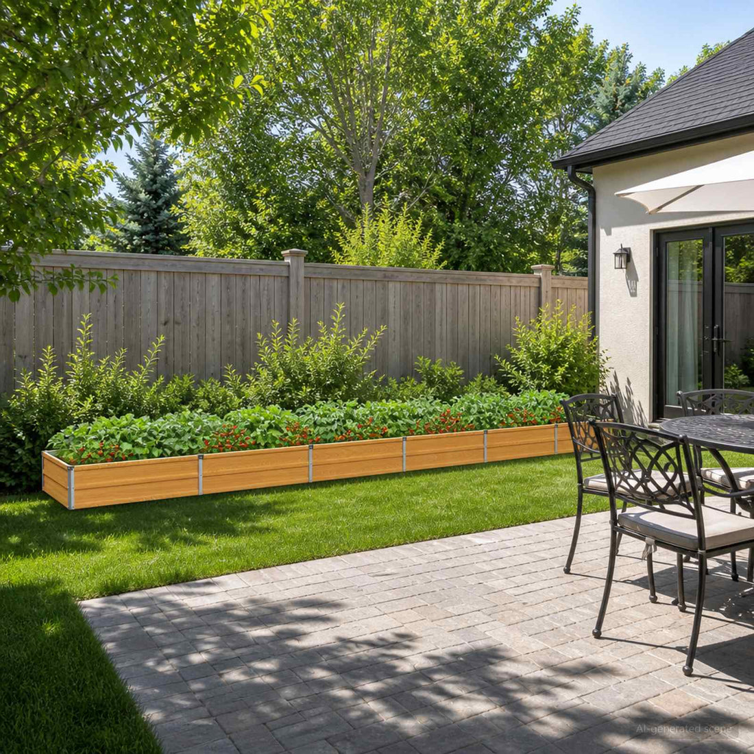 vidaXL Cama de Jardín Elevada Natural 480 x 80 x 24 cm