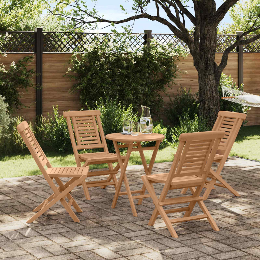 vidaXL Conjunto de Jardín 3 uds. Marrón Madera de teca maciza