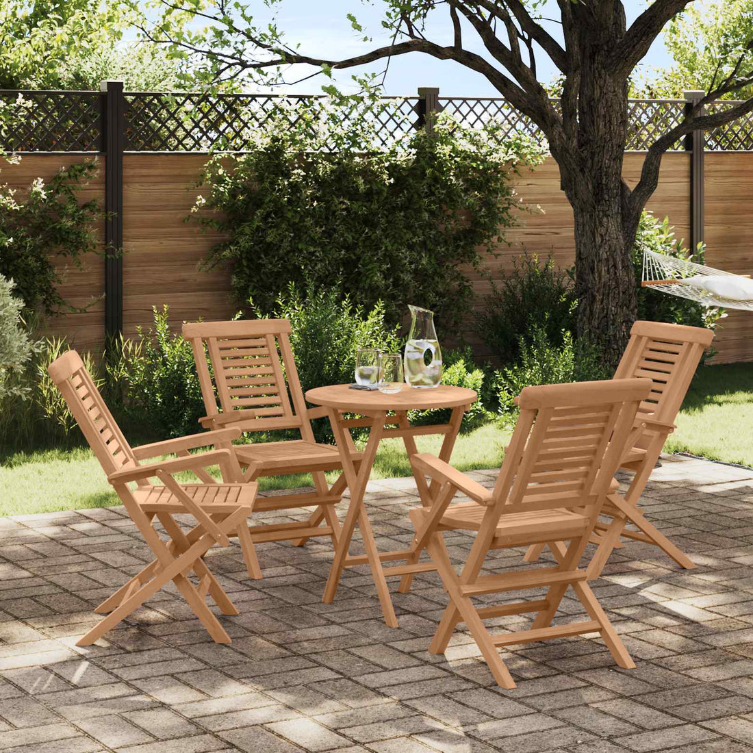 vidaXL Conjunto de Jardín 3 uds. Marrón Madera de teca maciza