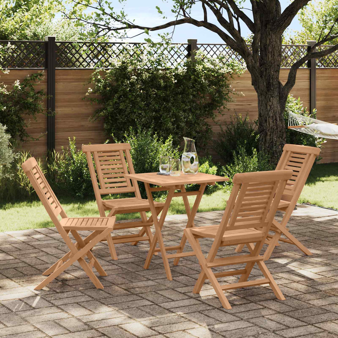 vidaXL Conjunto de Jardín 3 uds. Marrón Madera de teca maciza