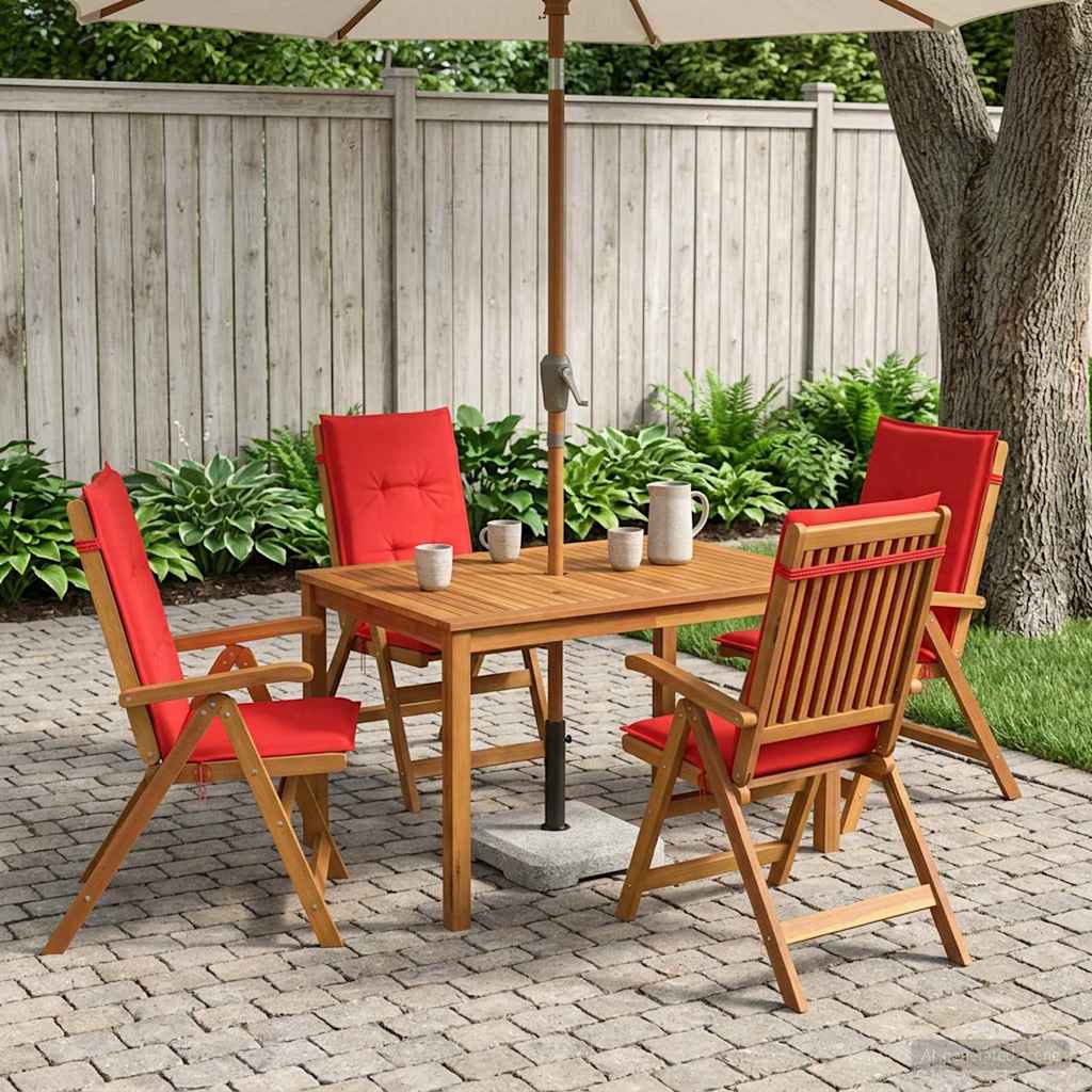 vidaXL 5-Piece Garden Dining Set Natural Madera de Acacia Sólida