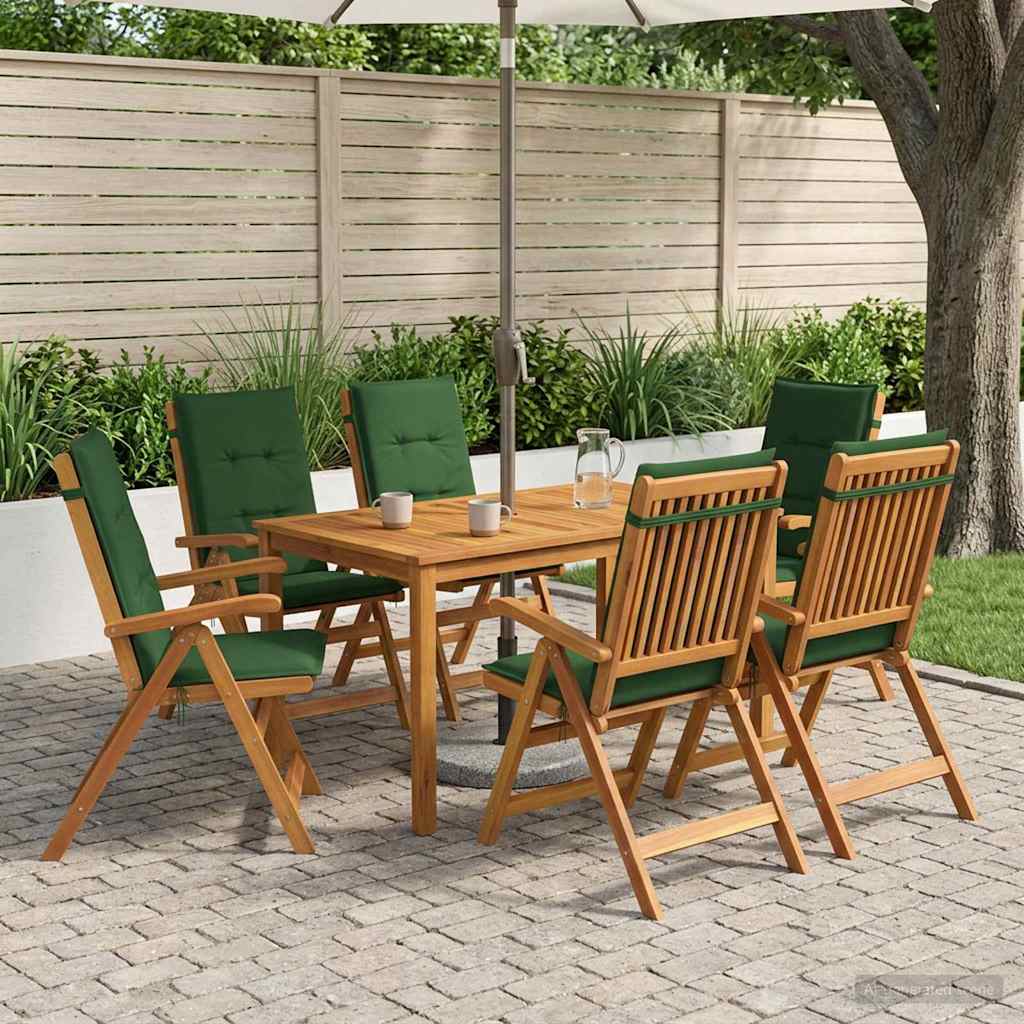 vidaXL Conjunto de comedor de jardín de 7 piezas Natural